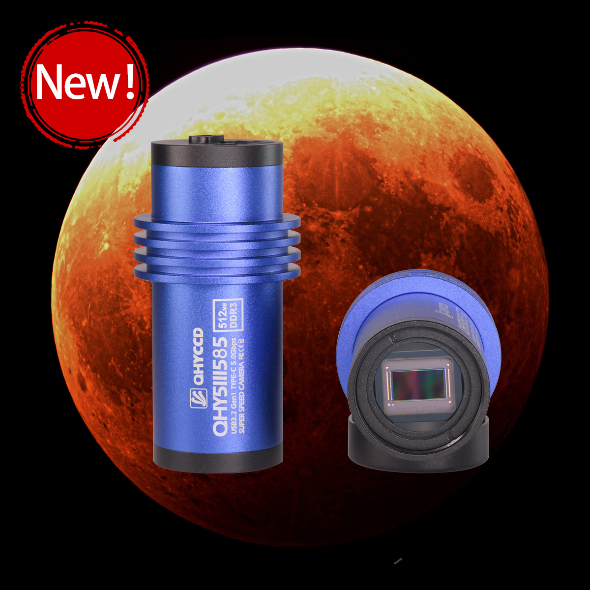 QHY5III585C is a new generation of QHY5III V2 series planetary and guiding camera. It carries Sony IMX585 BSI Sensor and it is an enhanced version of its predecessor QHY5III485C. It has a high sensitivity in the near-infrared similar to that of 5III462C, while the dynamic range performance has been greatly improved.