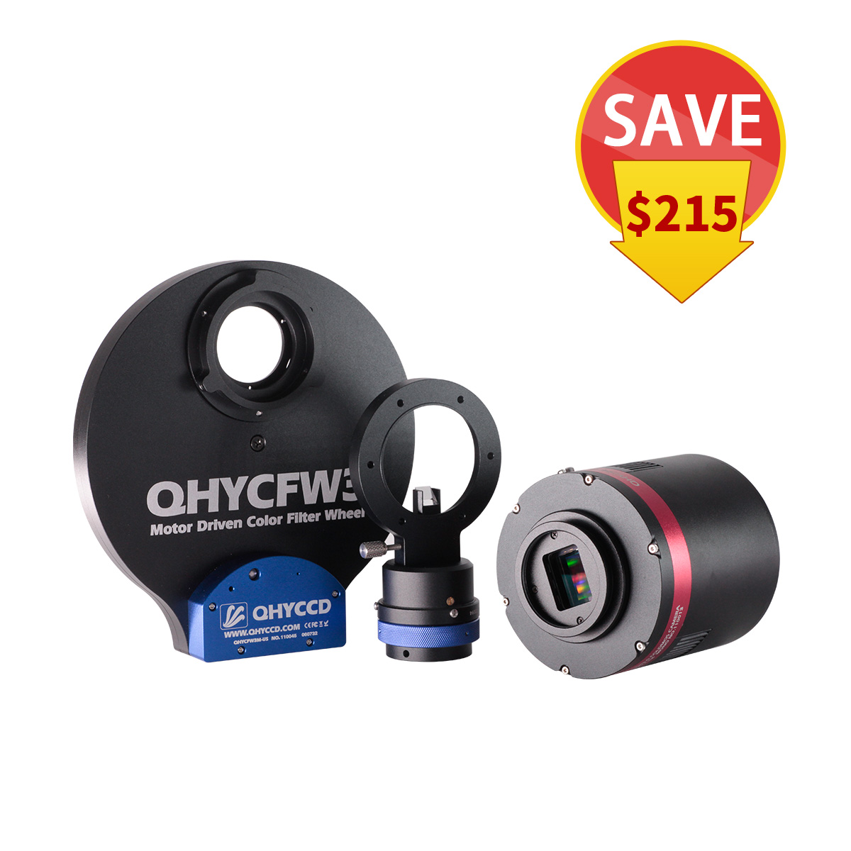 Here are the combo we recommend for the QHYCCD Astronomy Camera QHY294M. Compared with purchasing them seperately, you can get a discount about 10% off for the combo!